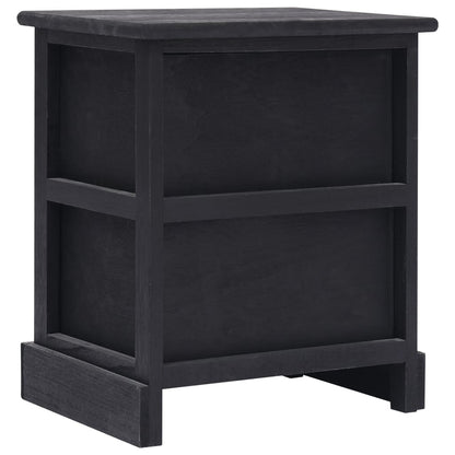 Nightstand Black Paulownia Wood