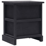 Nightstands 2 pcs Black Paulownia Wood