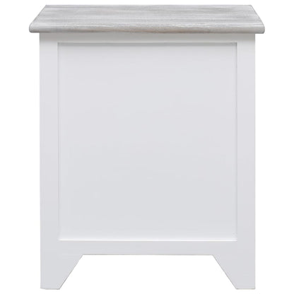 Bedside Cabinet White Paulownia Wood