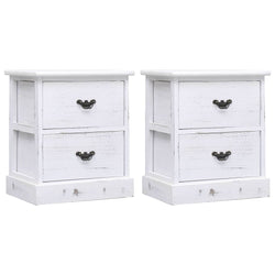 2 pcsBedside Cabinets White