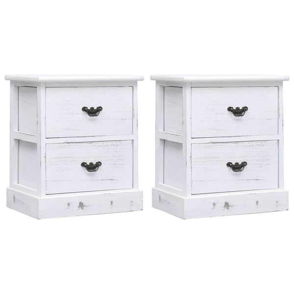  2 pcsBedside Cabinets White