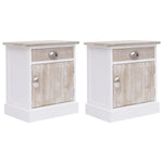 2 pcs Bedside Tables Cabinets White