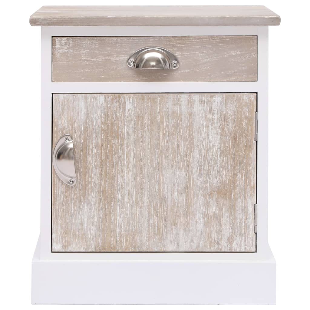 2 pcs Bedside Tables Cabinets White