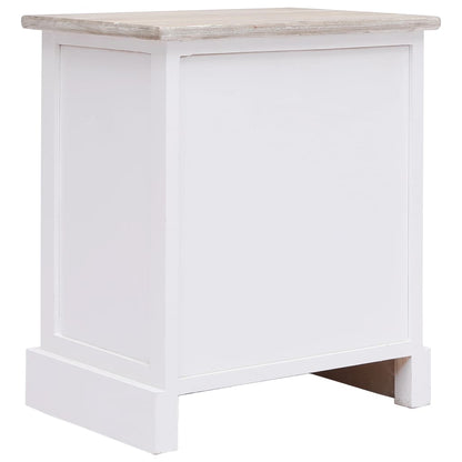 2 pcs Bedside Tables Cabinets White