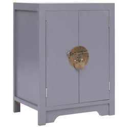 Bedside Cabinet Grey Paulownia Wood