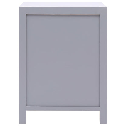 Bedside Cabinet Grey Paulownia Wood