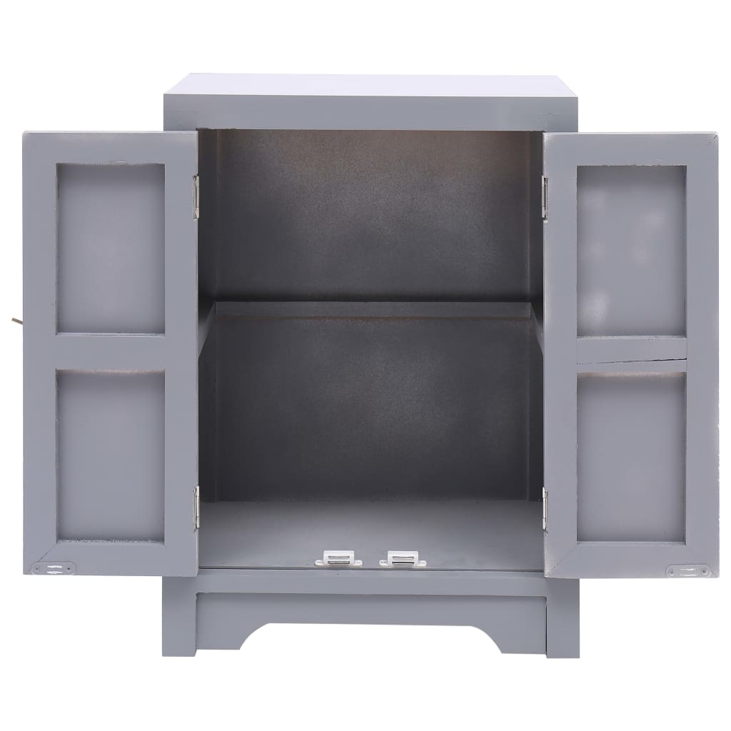 Bedside Cabinet Grey Paulownia Wood