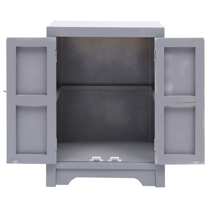 Bedside Cabinet Grey Paulownia Wood