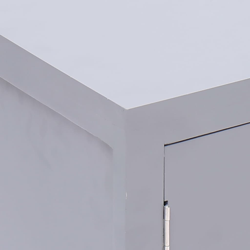 Bedside Cabinet Grey Paulownia Wood