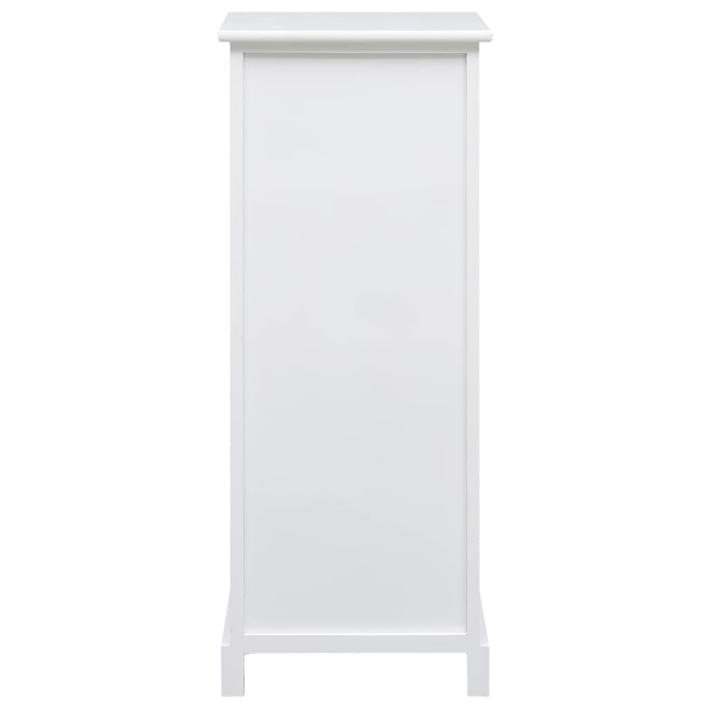 Side Cabinet Paulownia Wood White & Grey