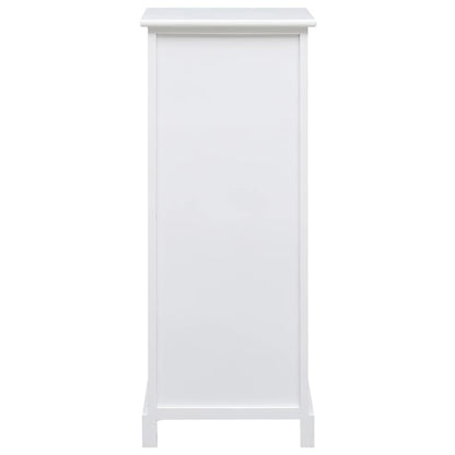 Side Cabinet Paulownia Wood White & Grey