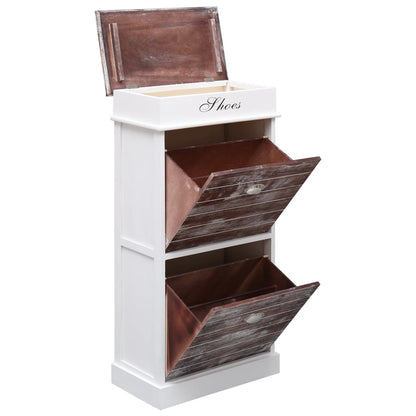 Shoe Cabinet Brown Paulownia Wood