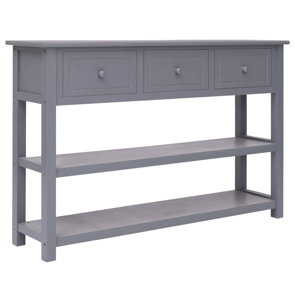  Sideboard Wood 3 Drawers Grey