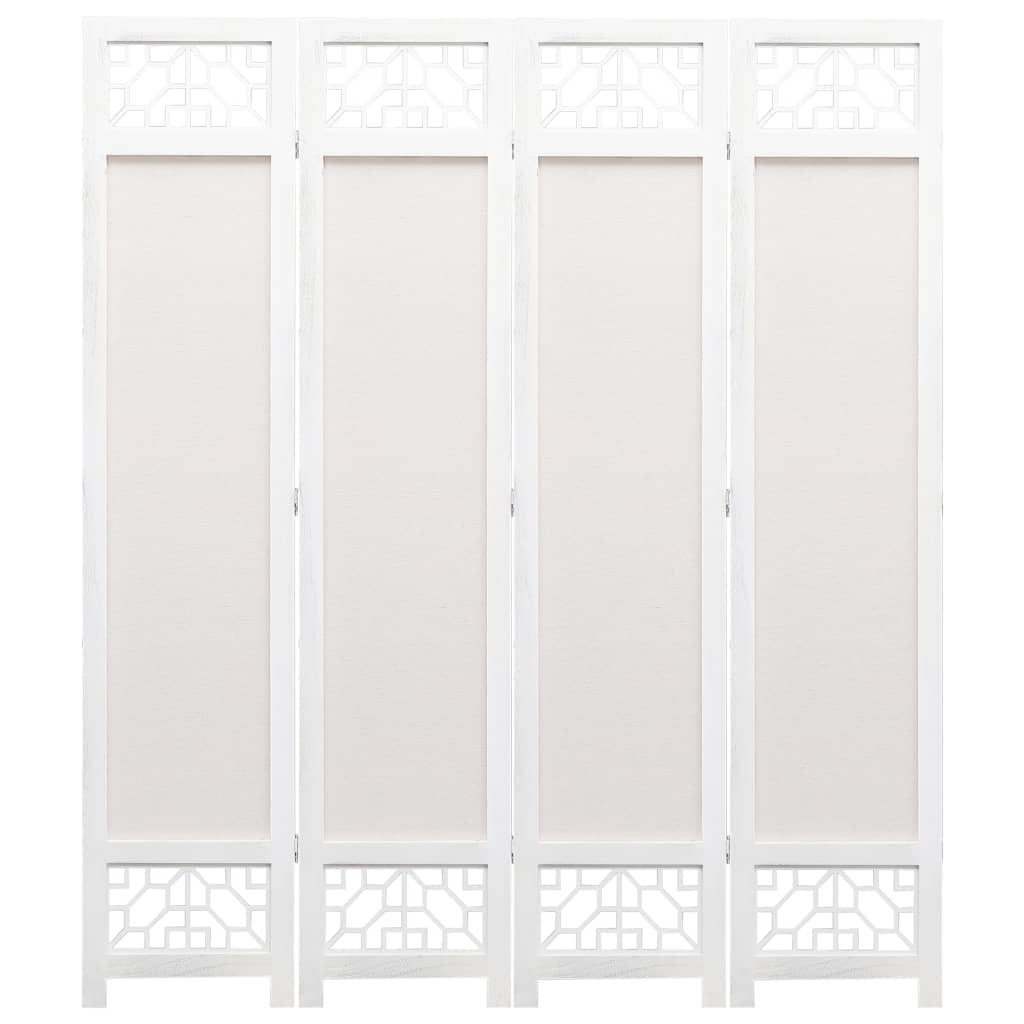 4-Panel Room Divider Cream