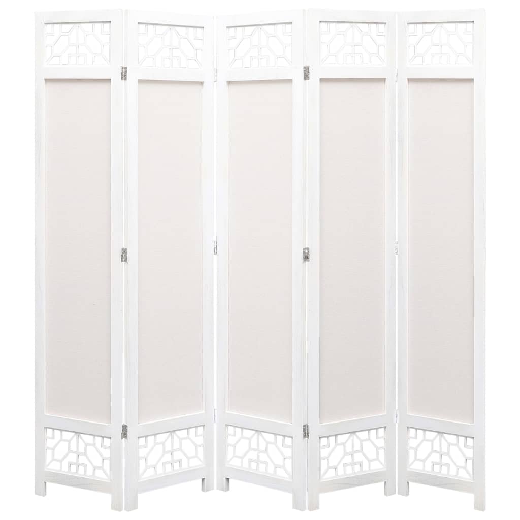 5-Panel Room Divider Cream