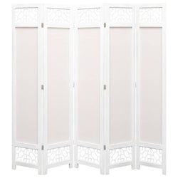 5-Panel Room Divider Cream