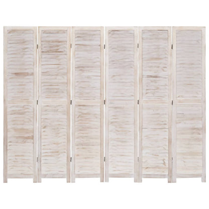 6-Panel Room Divider White - 210×165cm