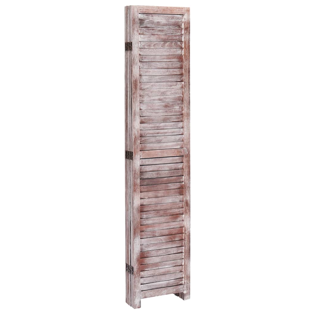 5-Panel Room Divider Brown - 175×165cm
