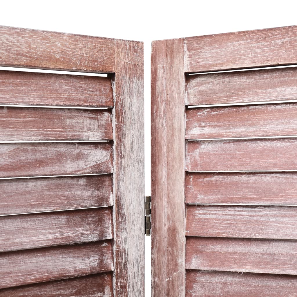 5-Panel Room Divider Brown - 175×165cm