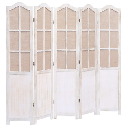 5-Panel Fabric Room Divider White