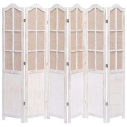 6-Panel Fabric Room Divider White