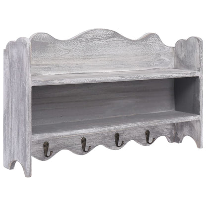 Wall Mounted wood Coat Rack Grey
