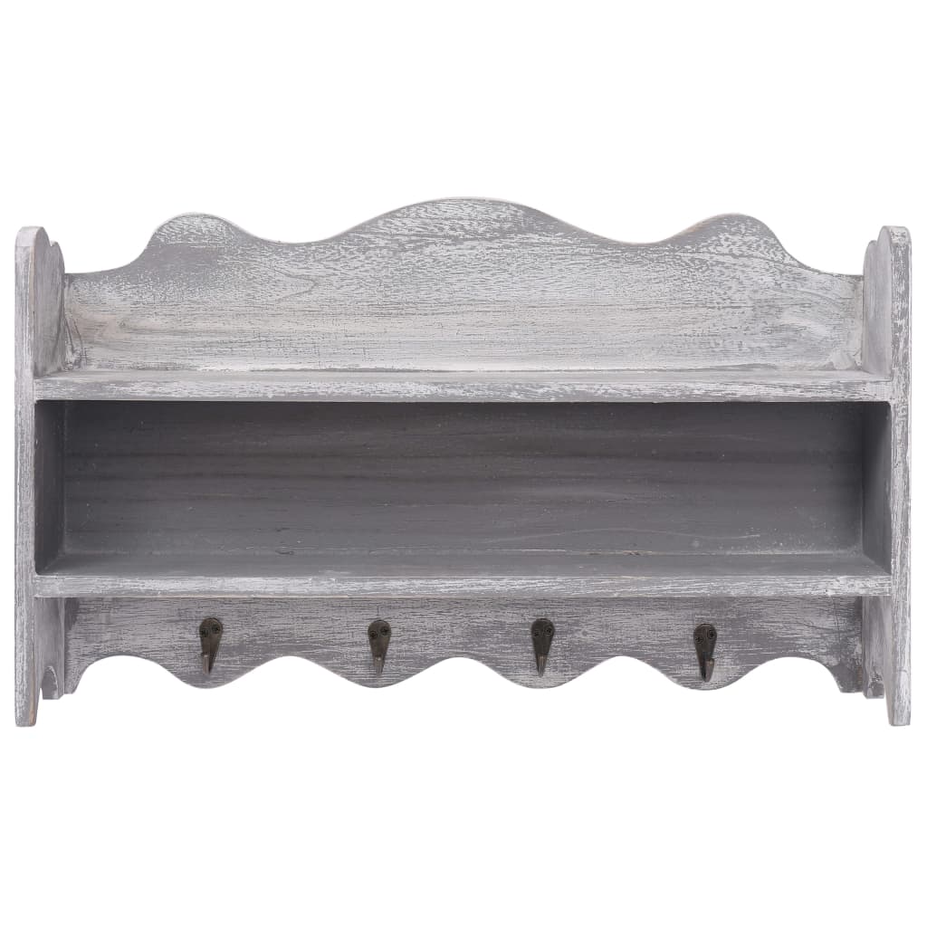 Wall Mounted wood Coat Rack Grey