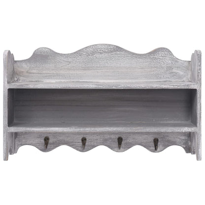 Wall Mounted wood Coat Rack Grey