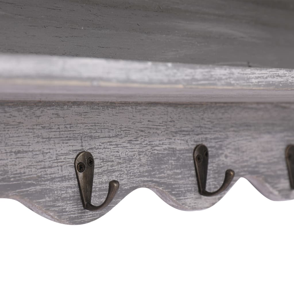 Wall Mounted wood Coat Rack Grey