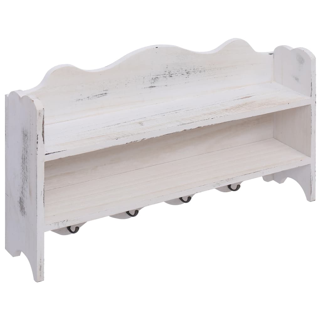 Wall Mounted wood Coat Rack White
