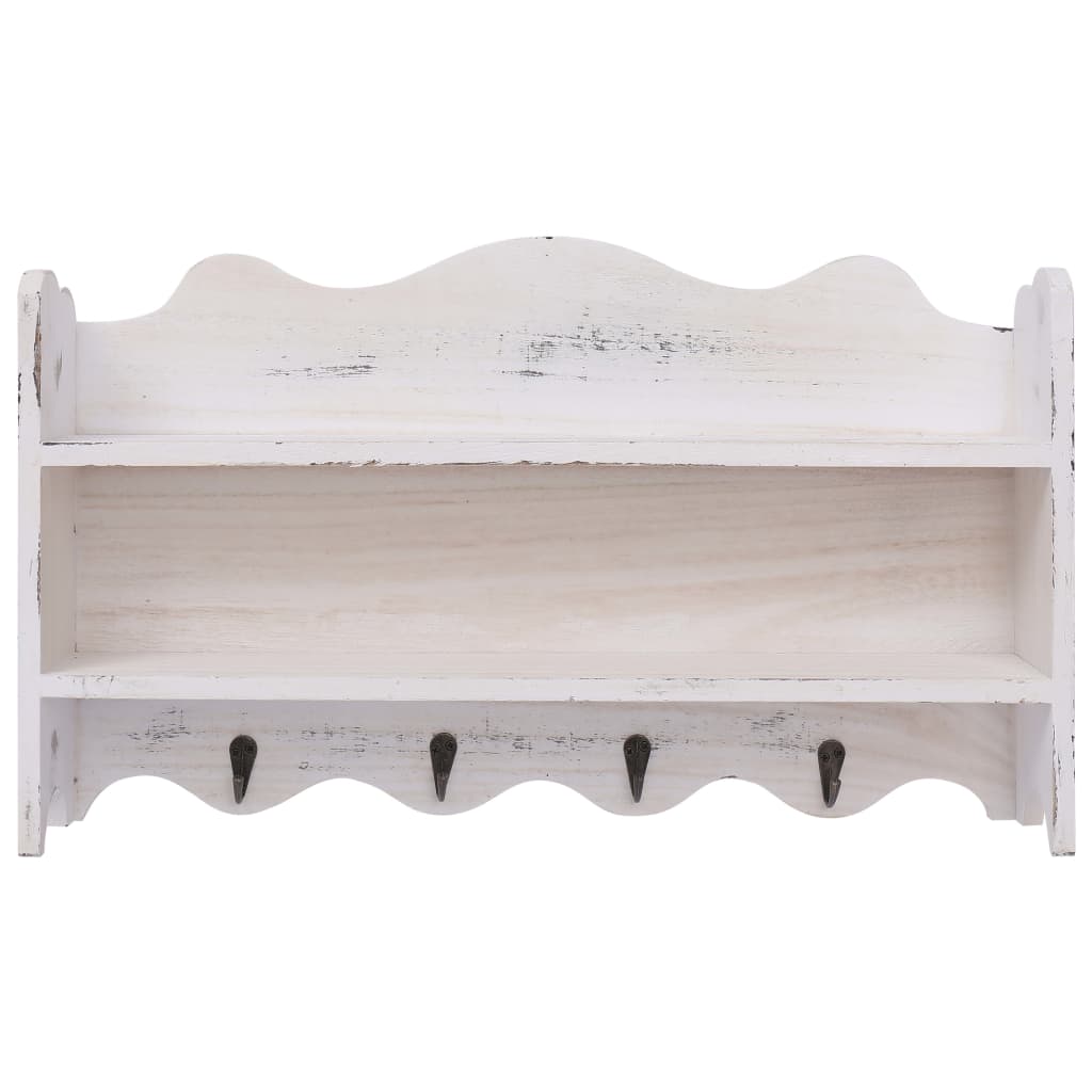 Wall Mounted wood Coat Rack White