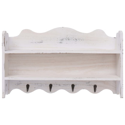 Wall Mounted wood Coat Rack White