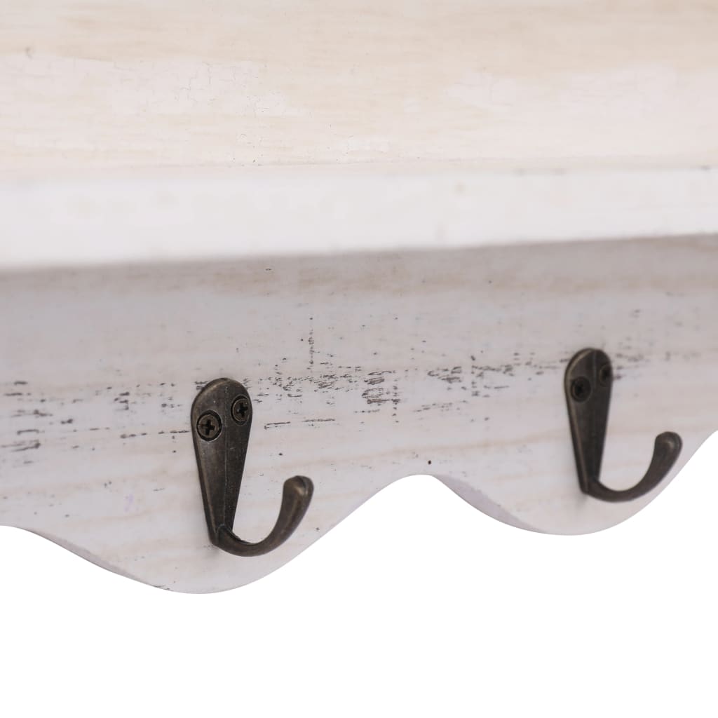 Wall Mounted wood Coat Rack White