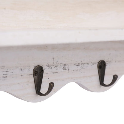 Wall Mounted wood Coat Rack White