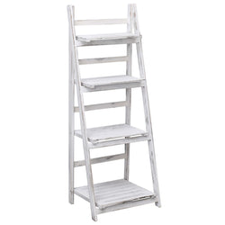 4-Tier Plant Stand White