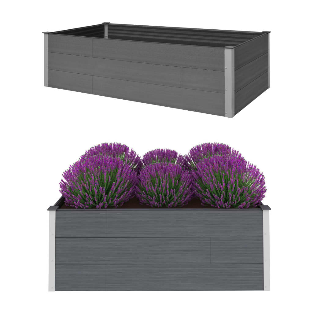 Garden Planter Grey WPC - 200×100×54cm