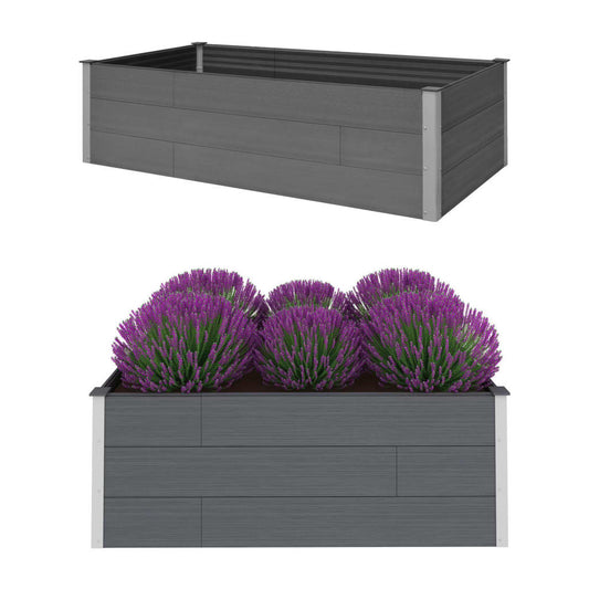 Garden Planter Grey WPC - 200×100×54cm