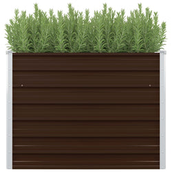 Raised Garden Bed Brown Galvanised Steel