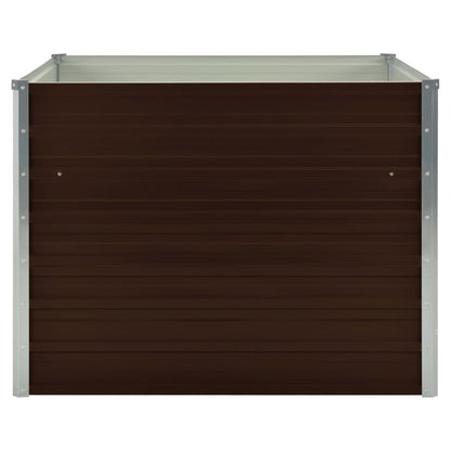 Raised Garden Bed Brown Galvanised Steel - 100×100×77cm