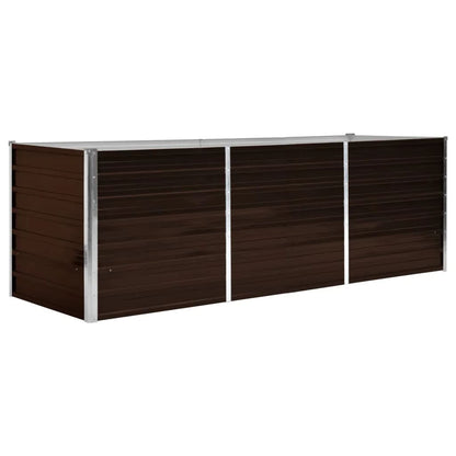 45713 Garden Raised Bed Brown 240x80x77 cm Galvanised Steel