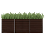 45713 Garden Raised Bed Brown 240x80x77 cm Galvanised Steel