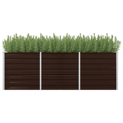 45713 Garden Raised Bed Brown 240x80x77 cm Galvanised Steel