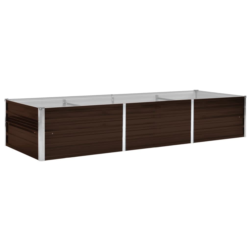 45714 Garden Raised Bed Brown 240x80x45 cm Galvanised Steel