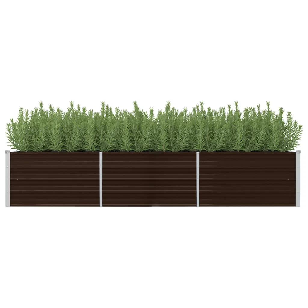 45714 Garden Raised Bed Brown 240x80x45 cm Galvanised Steel