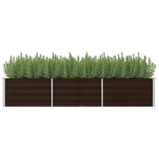 45714 Garden Raised Bed Brown 240x80x45 cm Galvanised Steel