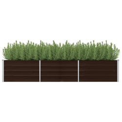 45714 Garden Raised Bed Brown 240x80x45 cm Galvanised Steel