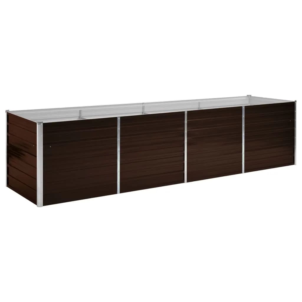 45715 Garden Raised Bed Brown 320x80x77 cm Galvanised Steel