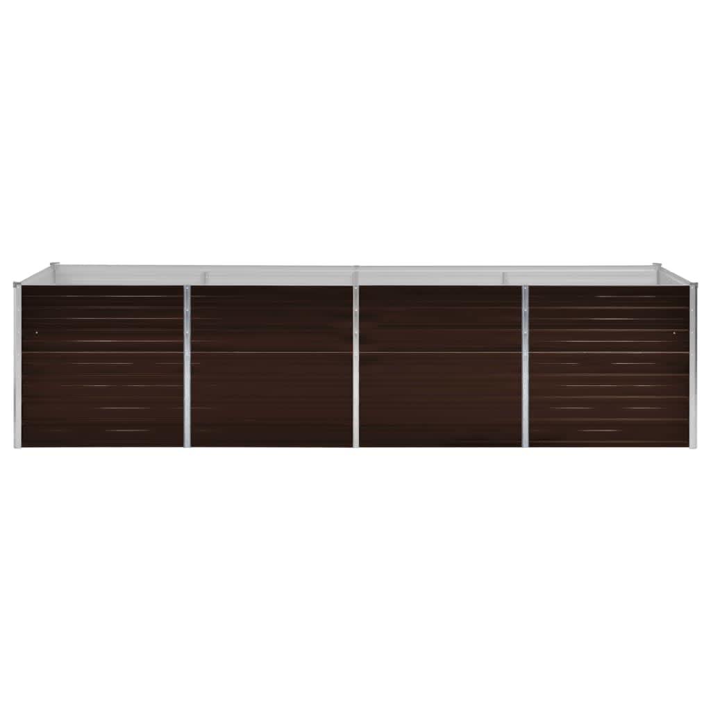 45715 Garden Raised Bed Brown 320x80x77 cm Galvanised Steel