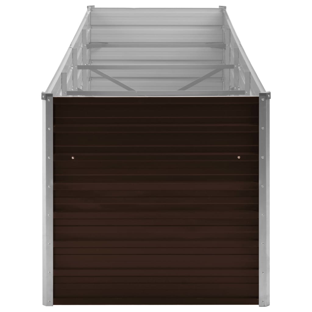 45715 Garden Raised Bed Brown 320x80x77 cm Galvanised Steel