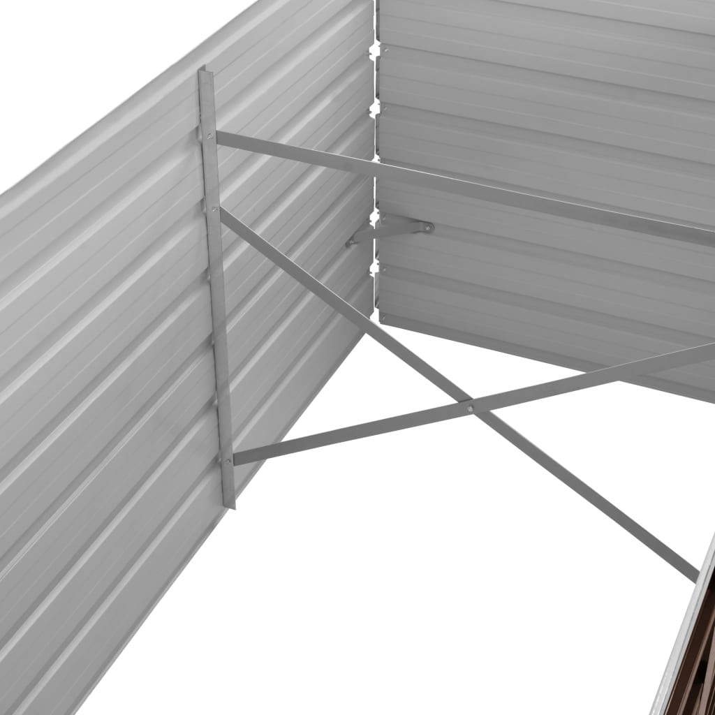 45715 Garden Raised Bed Brown 320x80x77 cm Galvanised Steel
